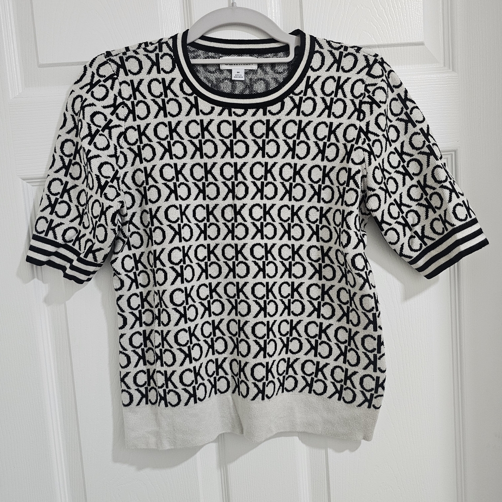 Calvin Klein Black and White Logo Sweater